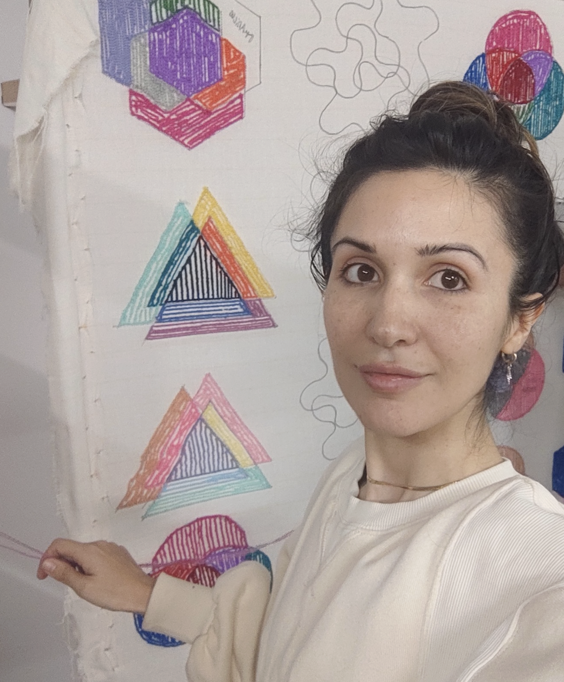 Maya sketching colour compositions for tufted pieces