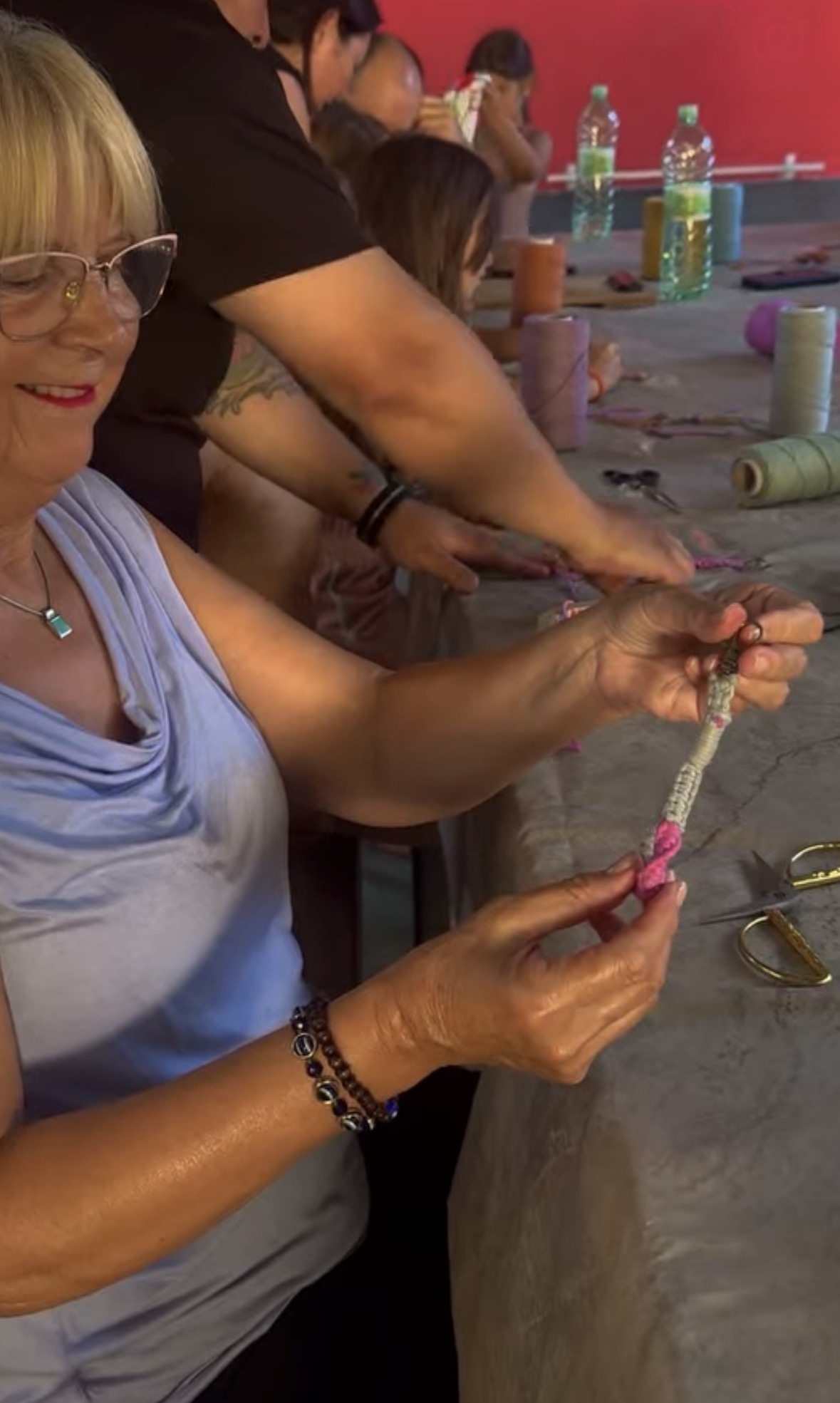 Textile workshop during the artist exchange programme.