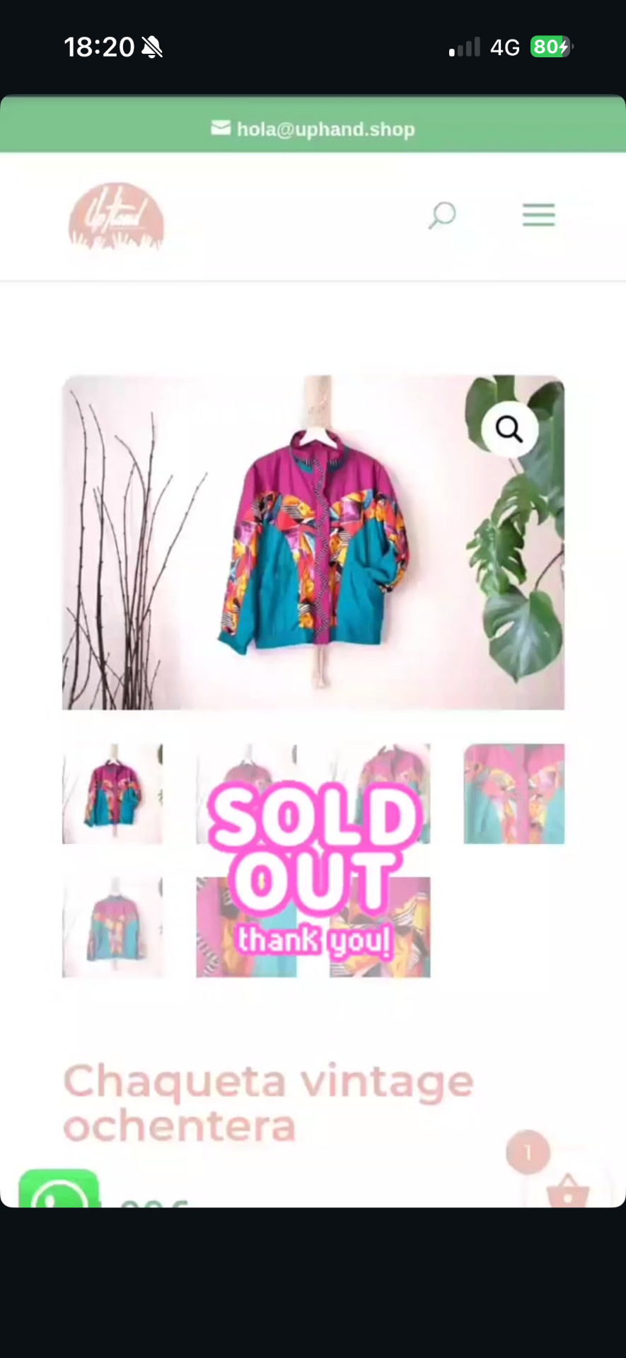 A colourful UpHand garment documented after selling out.