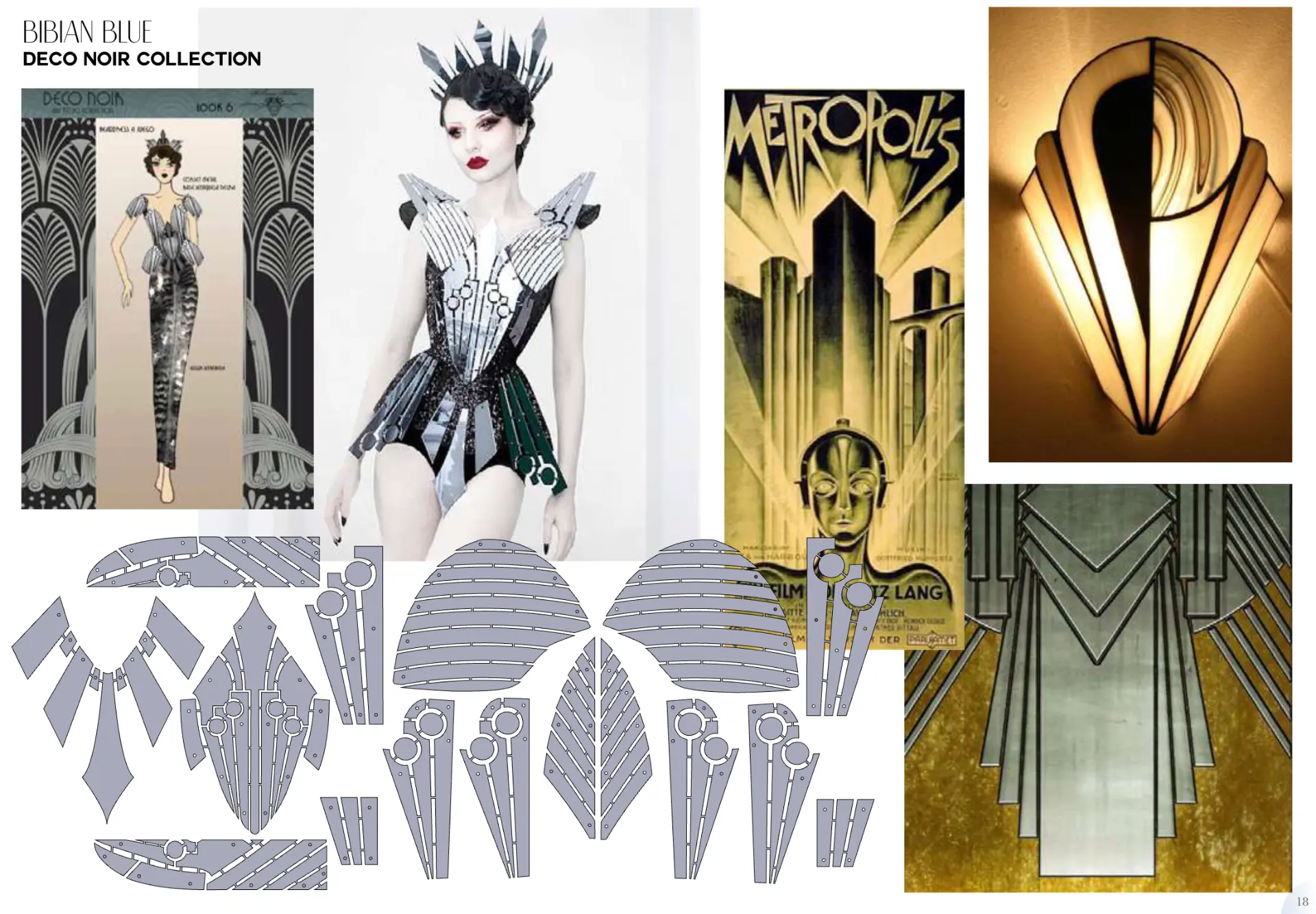 Deco Noir documentation — laser-cut piece layout