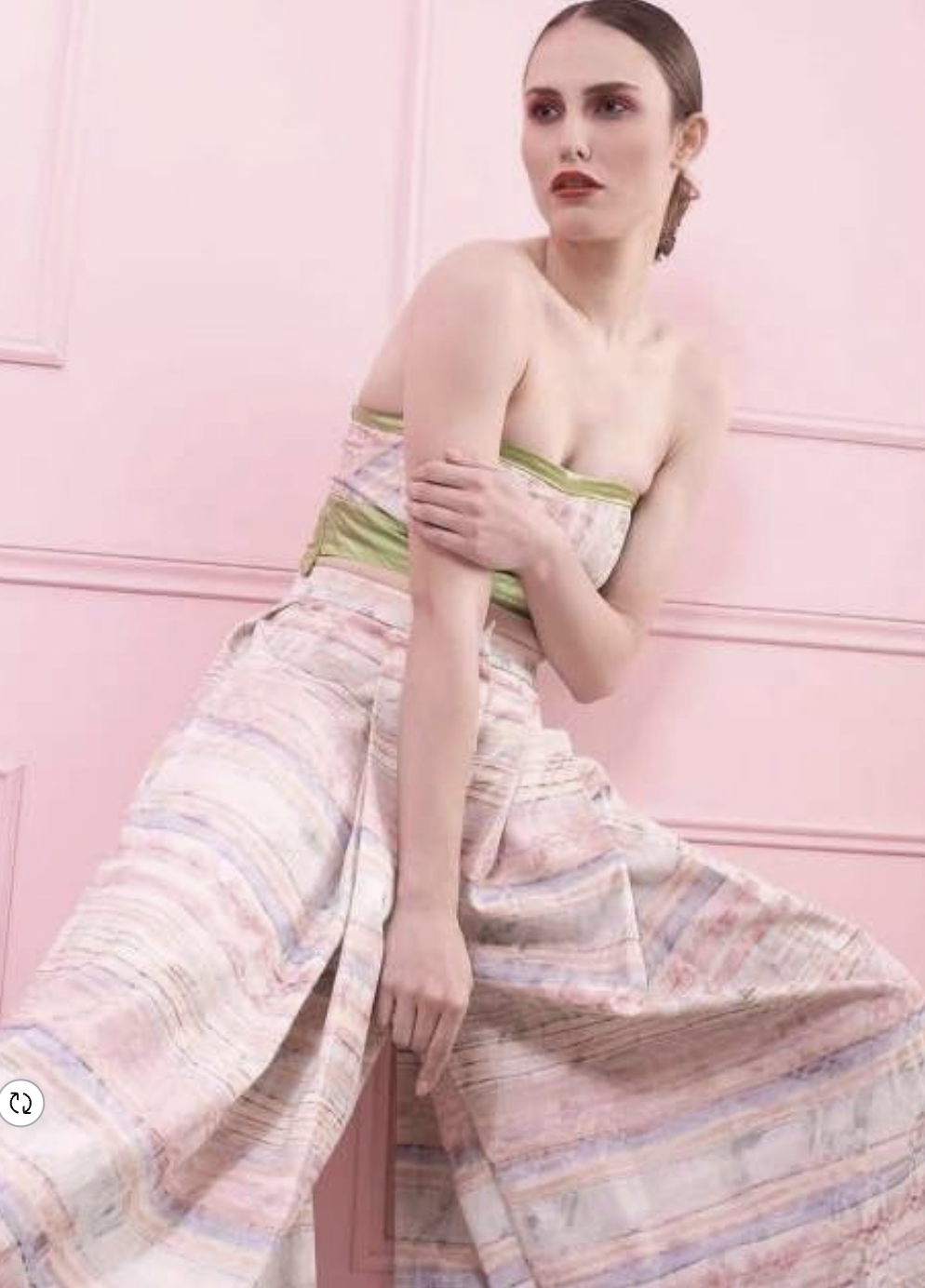 Look from The Bird That Never Dies upcycled collection